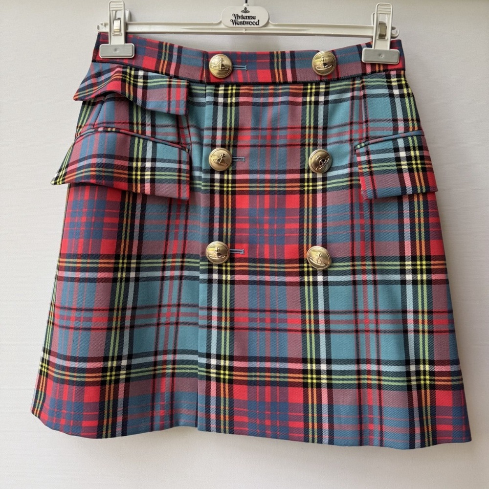 Vivienne Westwood Cut Off Wool Tartan Mini